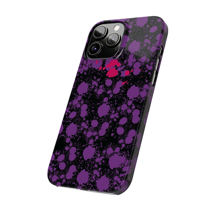 Slim Cute Phone Cases for Iphone - | iPhone 15 Case | iPhone 15 Pro Max Case, Iphone 14 Case, Iphone 14 Pro Max, Iphone 13, Purple Pink Paint Blots Splash - Studio40ParkLane