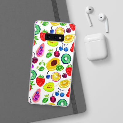 Cute Flexi Phone Cases, Summer Fruit Mix, Compatible with Samsung Galaxy S23, Samsung S22, Samsung S21, Samsung S20, Galaxy S20 Ultra