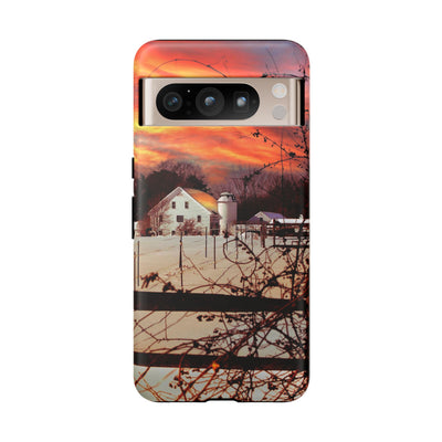 Impact Resistant, Winter Sunset Cute Phone Cases for Samsung S24, S23, S22, S21, IPhone 15 pro Iphone 14 pro Iphone 13 IPhone 12 Iphone 11