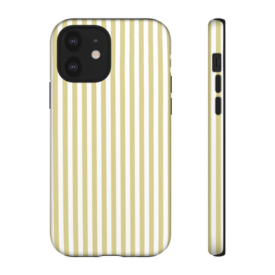 Tough Premium Soft Yellow Stripes Phone Case Gift for Her - For Apple iPhone 16 Pro Max 16e iPhone 15 Pro iPhone Iphone 14 Plus 13 Pro 12 SE XR - Studio40ParkLane