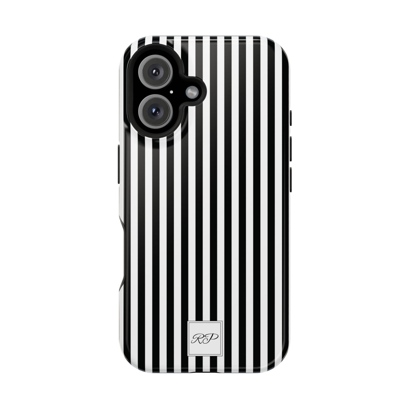 Custom Personalized Black White Striped Magsafe Phone Case for Iphone 17 - | iPhone 16 Pro Max Case | iPhone 15 Case Iphone 14 13 12 11 10 - Studio40ParkLane