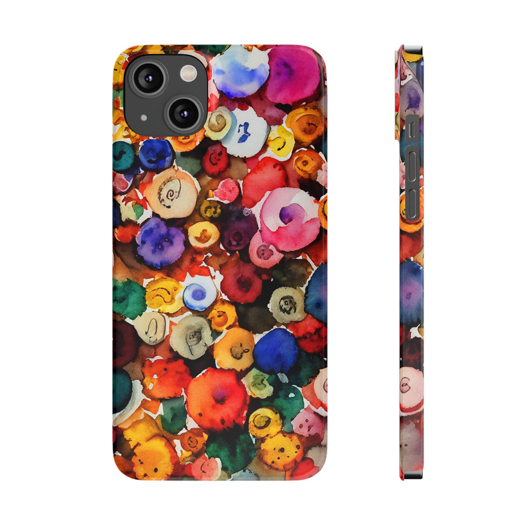 Slim Cute Phone Cases for Iphone | iPhone 15 Case | iPhone 15 Pro Max Case, Iphone 14, Iphone 14 Pro Max, Iphone 13, Colorful Buttons Abstract - Studio40ParkLane