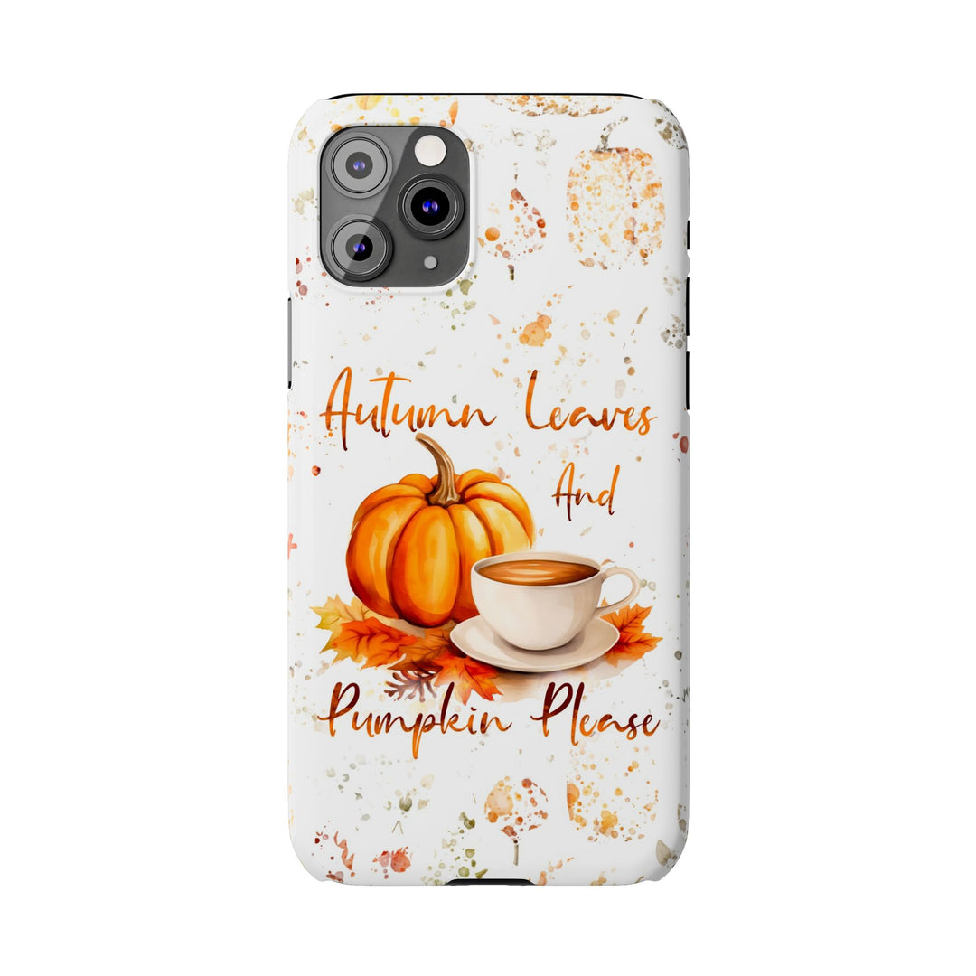Slim Fall Leaves and Pumpkins Slim Cute Phone Cases for Iphone | iPhone 15 Case | iPhone 15 Pro Max Case, Iphone 14, Iphone 14 Pro Max, Iphone 13 - Studio40ParkLane