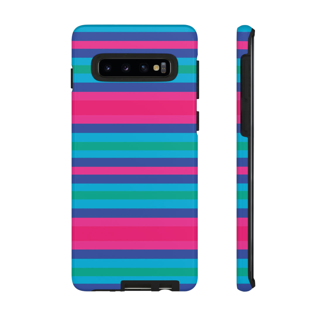 Cute Samsung Phone Case | Aesthetic Samsung Phone Case | Stripes Blue Pink | Galaxy S23, S22, S21, S20 | Luxury Double Layer | Cool - Studio40ParkLane