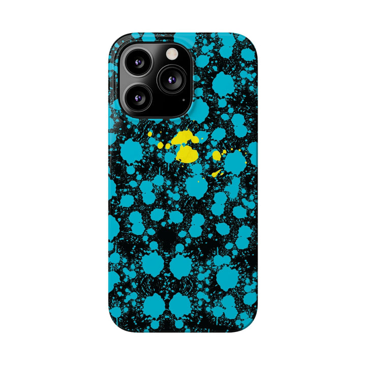 Slim Cute Phone Cases for Iphone - | iPhone 15 Case | iPhone 15 Pro Max Case, Iphone 14 Case, Iphone 14 Pro Max, Iphone 13, Paint Splash Blue Yellow - Studio40ParkLane
