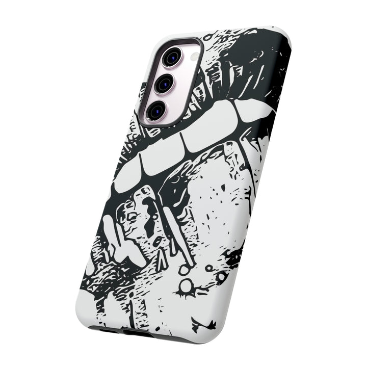 Cute Samsung Phone Case | Aesthetic Samsung Phone Case | Smile Lips Black White | Galaxy S23, S22, S21, S20 | Luxury Double Layer | Cool - Studio40ParkLane
