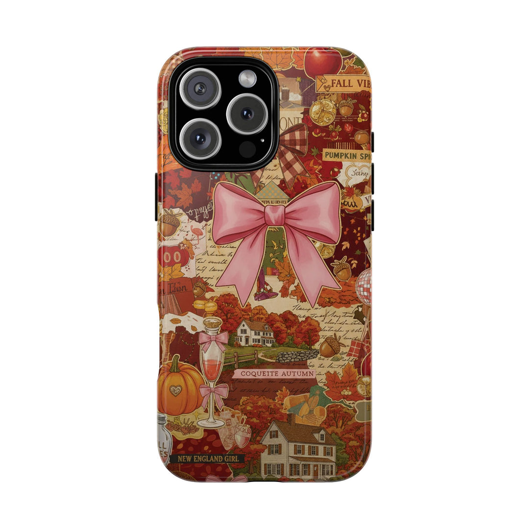 New England Fall Coquette Collage Tough Premium Phone Case - For iPhone 16 Pro Max iPhone 15 Pro iPhone Iphone 14 Plus 13 Pro 12 11 10 XR XS
