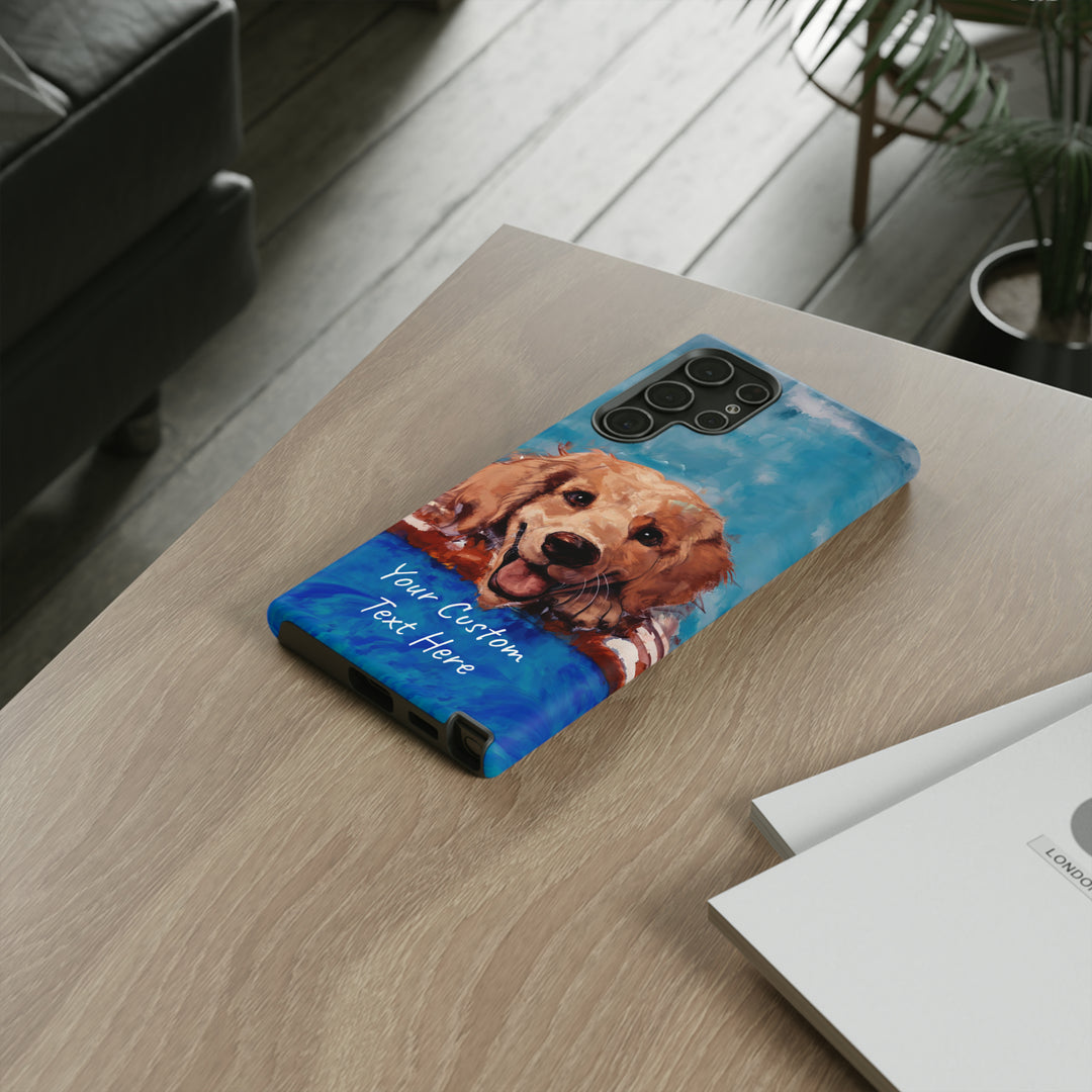 Personalize this Cute Samsung Phone Case | Golden Retriever Dog Samsung Phone Case | Galaxy S23, S22, S21, S20 | Personalized Samsung Cases - Studio40ParkLane