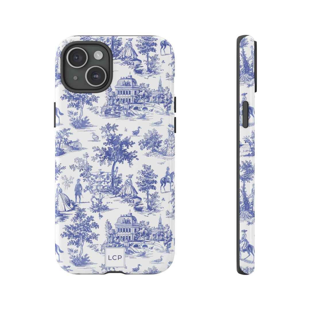 Personalized Custom French Toile Tough Cute Phone Case For Apple iPhone 18, 17, 16, 15 14, Pro Max, Samsung Galaxy S26, S25, S24 Plus Ultra