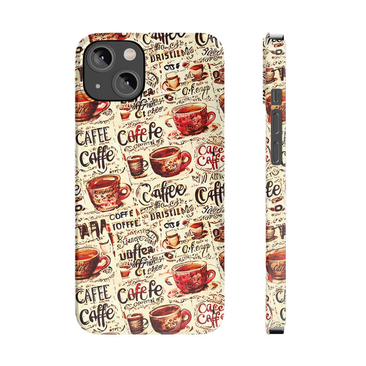 Slim Cute Phone Cases for Iphone - | iPhone 15 Case | iPhone 15 Pro Max Case, Iphone 14 Case, Iphone 14 Pro Max, Iphone 13, Paris Coffee Cup - Studio40ParkLane
