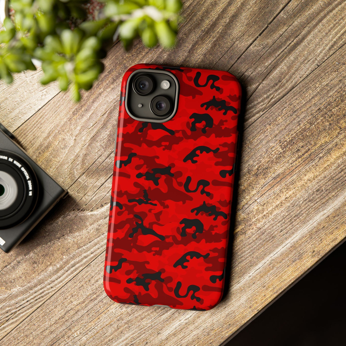 Impact Resistant, Red Camo Camouflage, Cute Phone Cases for Samsung S24, S23, S22, S21, IPhone 15 pro Iphone 14 pro Iphone 13 IPhone 12 Iphone 11