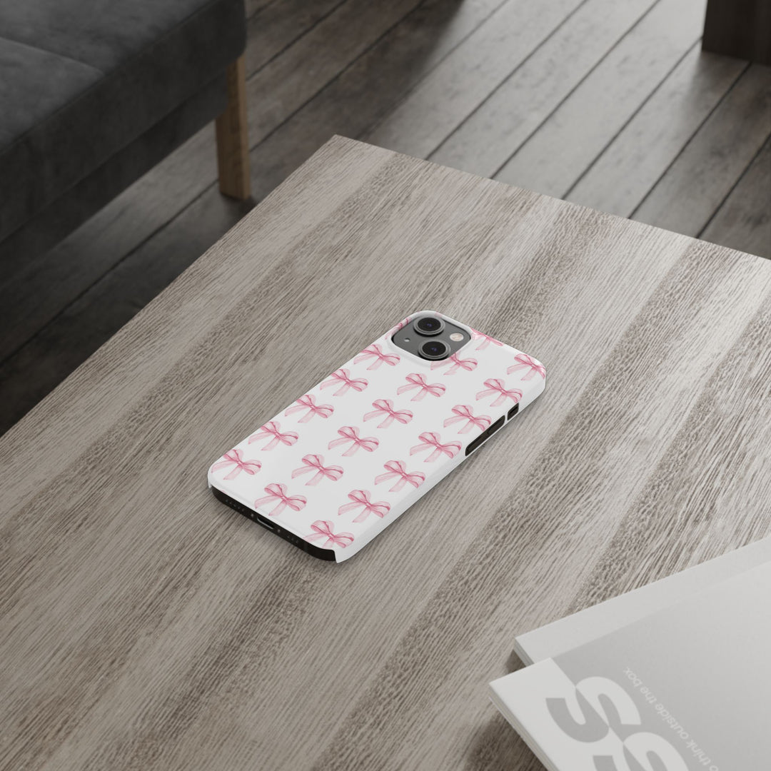 Slim Pink Bows Cute Phone Cases for Iphone 16 Pro Max | iPhone 15 Case | iPhone 15 Pro Max Case, Iphone 14, Iphone 14 Pro Max, Iphone 13 12 11 8 7 - Studio40ParkLane