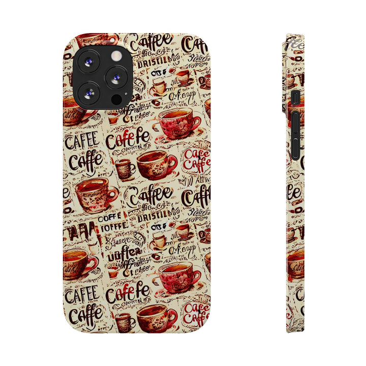 Slim Cute Phone Cases for Iphone - | iPhone 15 Case | iPhone 15 Pro Max Case, Iphone 14 Case, Iphone 14 Pro Max, Iphone 13, Paris Coffee Cup - Studio40ParkLane