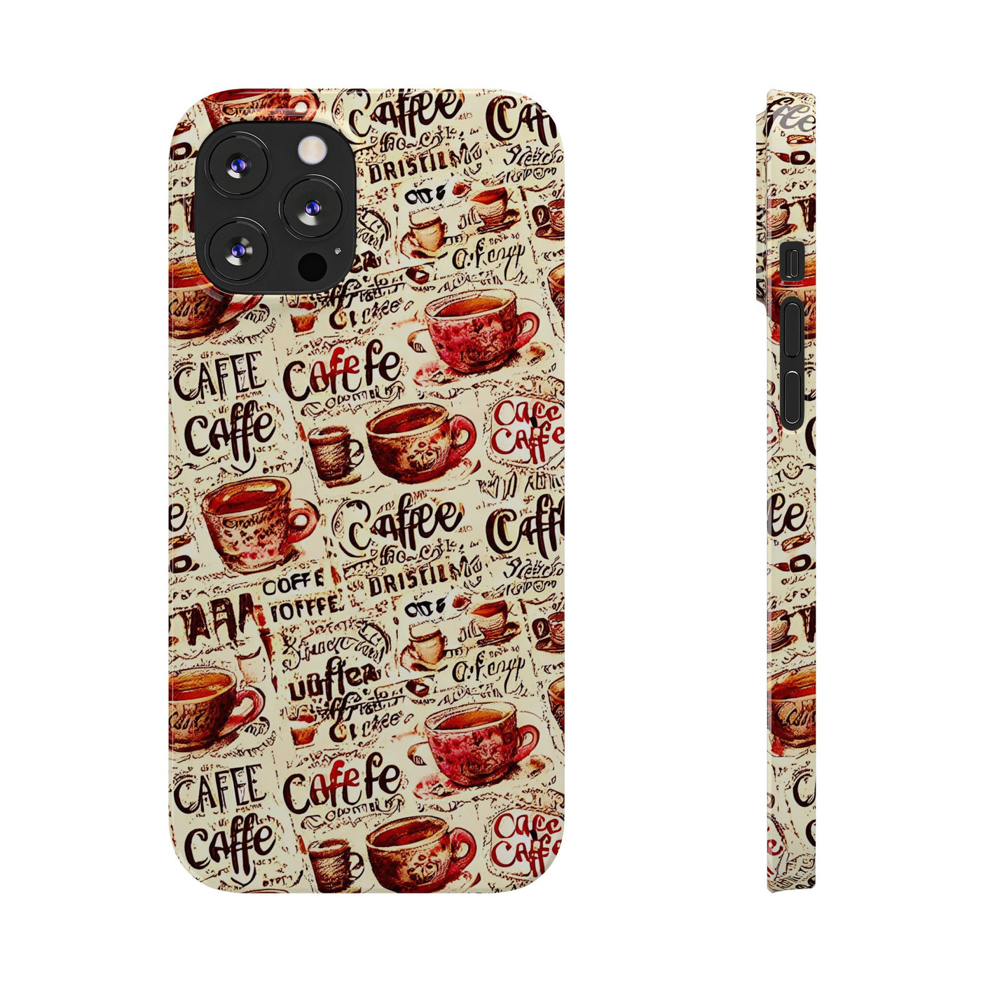 Slim Cute iPhone Cases - | iPhone 15 Case | iPhone 15 Pro Max Case, Iphone 14 Case, Iphone 14 Pro Max, Iphone 13, Paris Coffee Cup