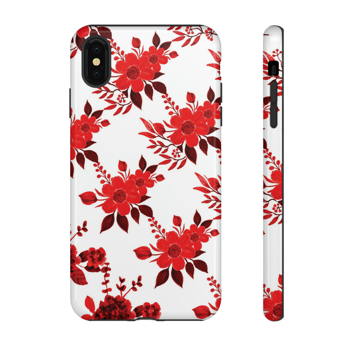 Cute IPhone Case | Red White Flowers, iPhone 15 Case | iPhone 15 Pro Case, Iphone 14 Case, Iphone 14 Pro Max Case, Protective Iphone Case - Studio40ParkLane