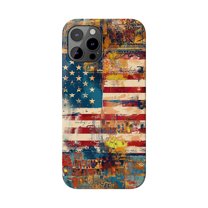 Slim Cute Phone Cases for Iphone | iPhone 15 Case | iPhone 15 Pro Max Case, Iphone 14, Iphone 14 Pro Max, Iphone 13, US Flag Abstract - Studio40ParkLane