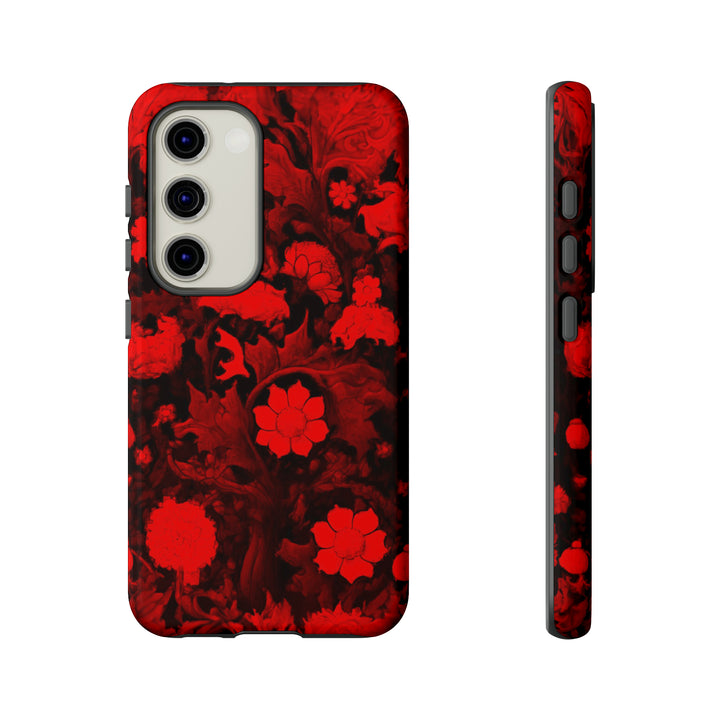 Cute Samsung Phone Case | Aesthetic Samsung Phone Case | Galaxy S23, S22, S21, S20 | Red Flowers, Protective Phone Case - Studio40ParkLane