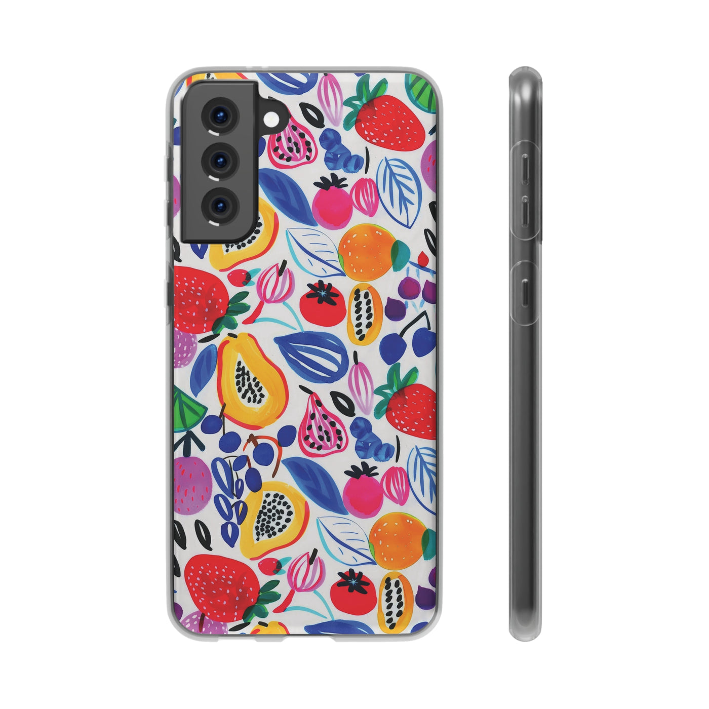 Cute Flexi Samsung Phone Cases, Summer Fruits Cocktail Galaxy S23 Phone Case, Samsung S22 Case, Samsung S21 Case, S20 Plus