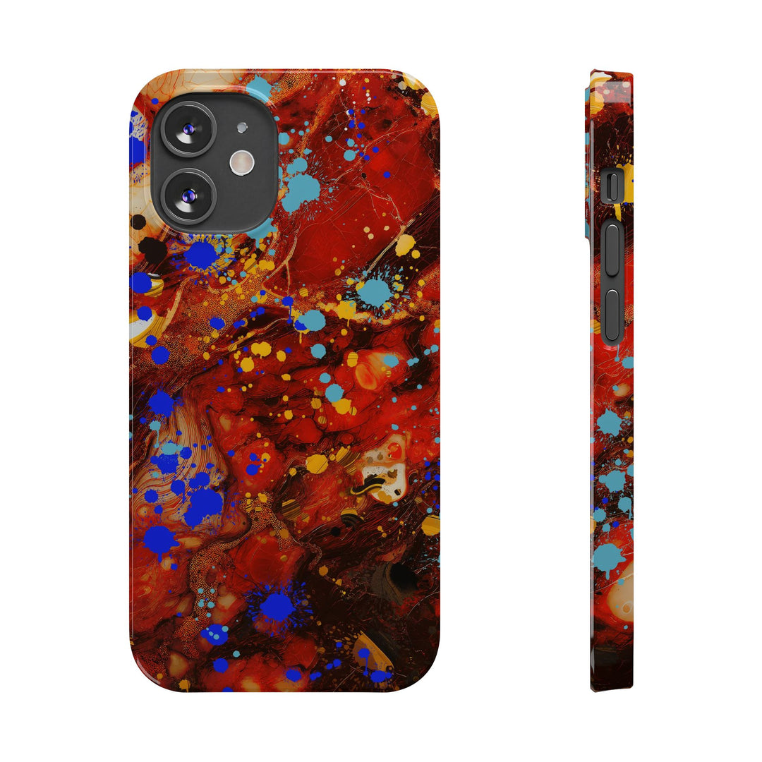 Slim Cute Phone Cases for Iphone - | iPhone 15 Case | iPhone 15 Pro Max Case, Iphone 14 Case, Iphone 14 Pro Max, Iphone 13, Fall Marble Paint Splash - Studio40ParkLane