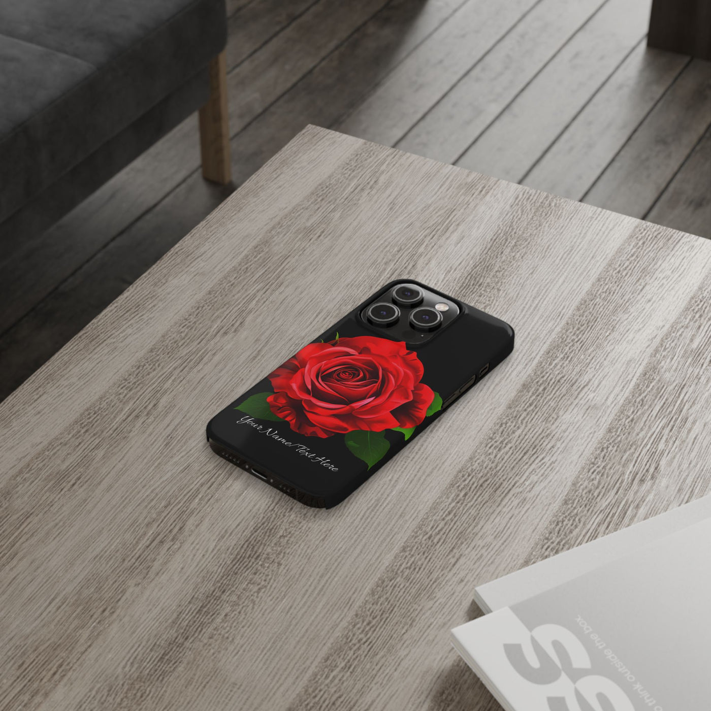 Slim Custom Personalized Red Rose Flowers Gift for Her Cute Phone Cases for Iphone 16 Pro Max | iPhone 15 Case | iPhone 15 Pro Max Case, Iphone 14, Iphone 14 Pro Max, Iphone 13 12 11 8 7