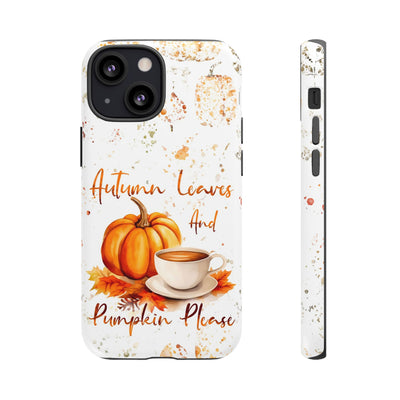 Impact Resistant, Fall Leaves Pumpkin Pie, Cute Phone Cases for Samsung S24, S23, S22, S21, IPhone 15 pro Iphone 14 pro Iphone 13 IPhone 12 Iphone 11