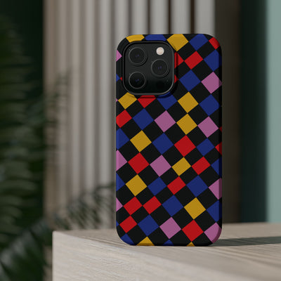 Aesthetic Colorful Checkerboard Tough Magsafe Phone Case - For iPhone 17 Pro Max iPhone 16 Pro iPhone 15 Iphone 14 Plus 13 Pro 12 11 Gift - Studio40ParkLane