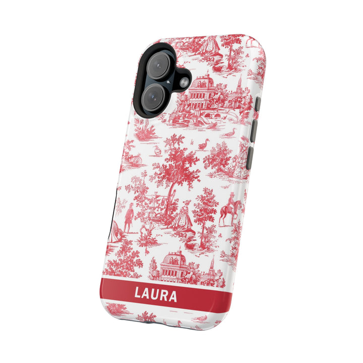 Magsafe French Toile Personalized Initial Custom Gift for Her Cute Phone Cases for Iphone 16 Pro Max | iPhone 15 Case | iPhone 15 Pro Max Case, Iphone 14, 13, 12, 11, 10, 8, 7 - Studio40ParkLane