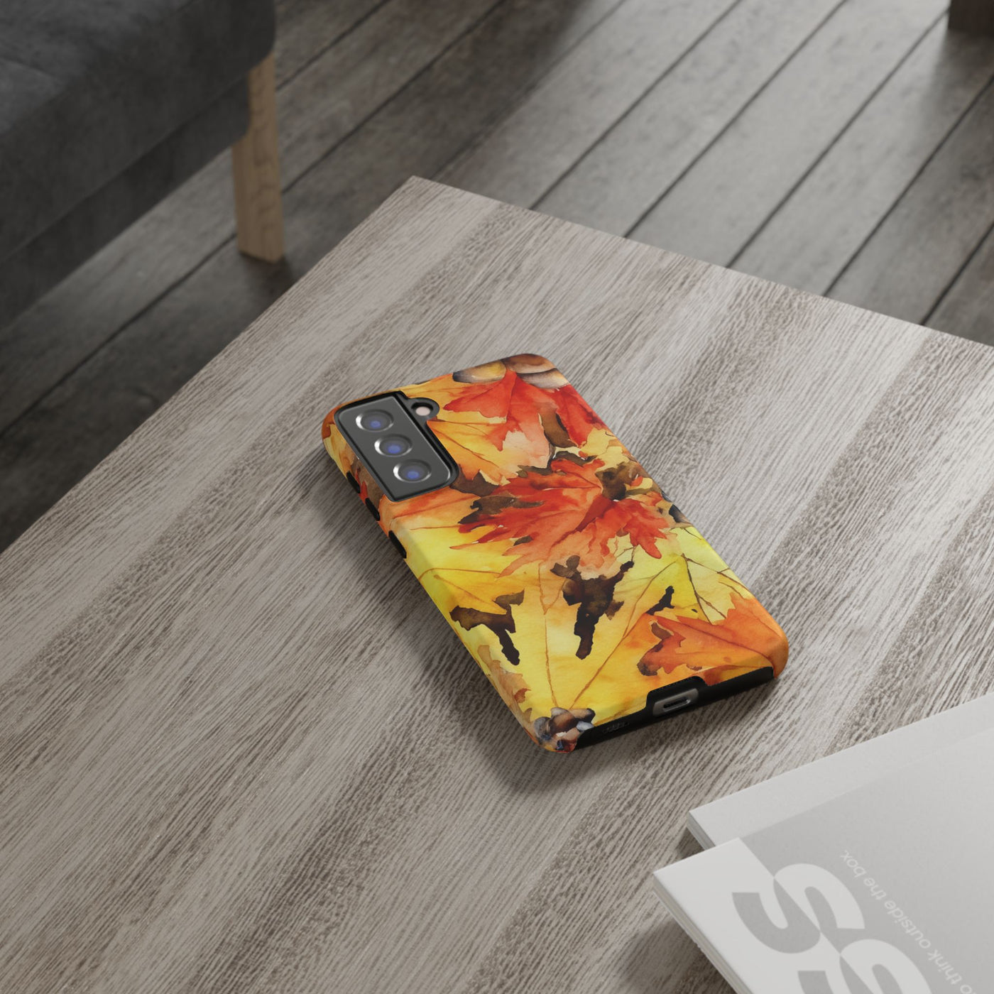 Impact Resistant, Fall Leaves, Cute Phone Cases for Samsung S24, S23, S22, S21, IPhone 15 pro Iphone 14 pro Iphone 13 IPhone 12 Iphone 11