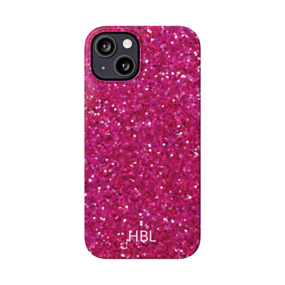 Slim Personalized Muted Pink Faux Play on Glitter Effect Cute Phone Cases for Iphone 16 Pro Max | iPhone 15 Case | iPhone 15 Pro Max Case, Iphone 14, Iphone 14 Pro Max, Iphone 13 12 11 8 7