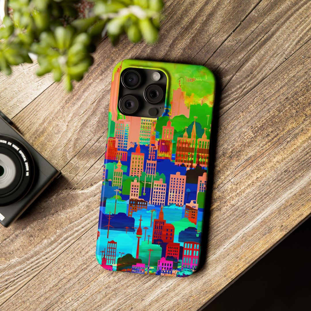 Slim Cute Phone Cases for Iphone - | iPhone 15 Case | iPhone 15 Pro Max Case, Iphone 14 Case, Iphone 14 Pro Max, Iphone 13, Summer City Skyline - Studio40ParkLane