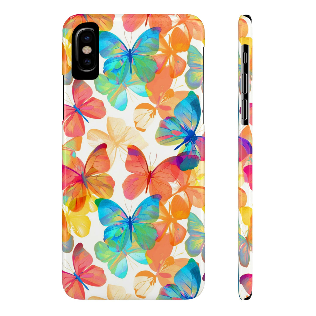 Slim Cute Phone Cases for Iphone - | iPhone 15 Case | iPhone 15 Pro Max Case, Iphone 14 Case, Iphone 14 Pro Max, Iphone 13, Summer Bright Butterflies - Studio40ParkLane