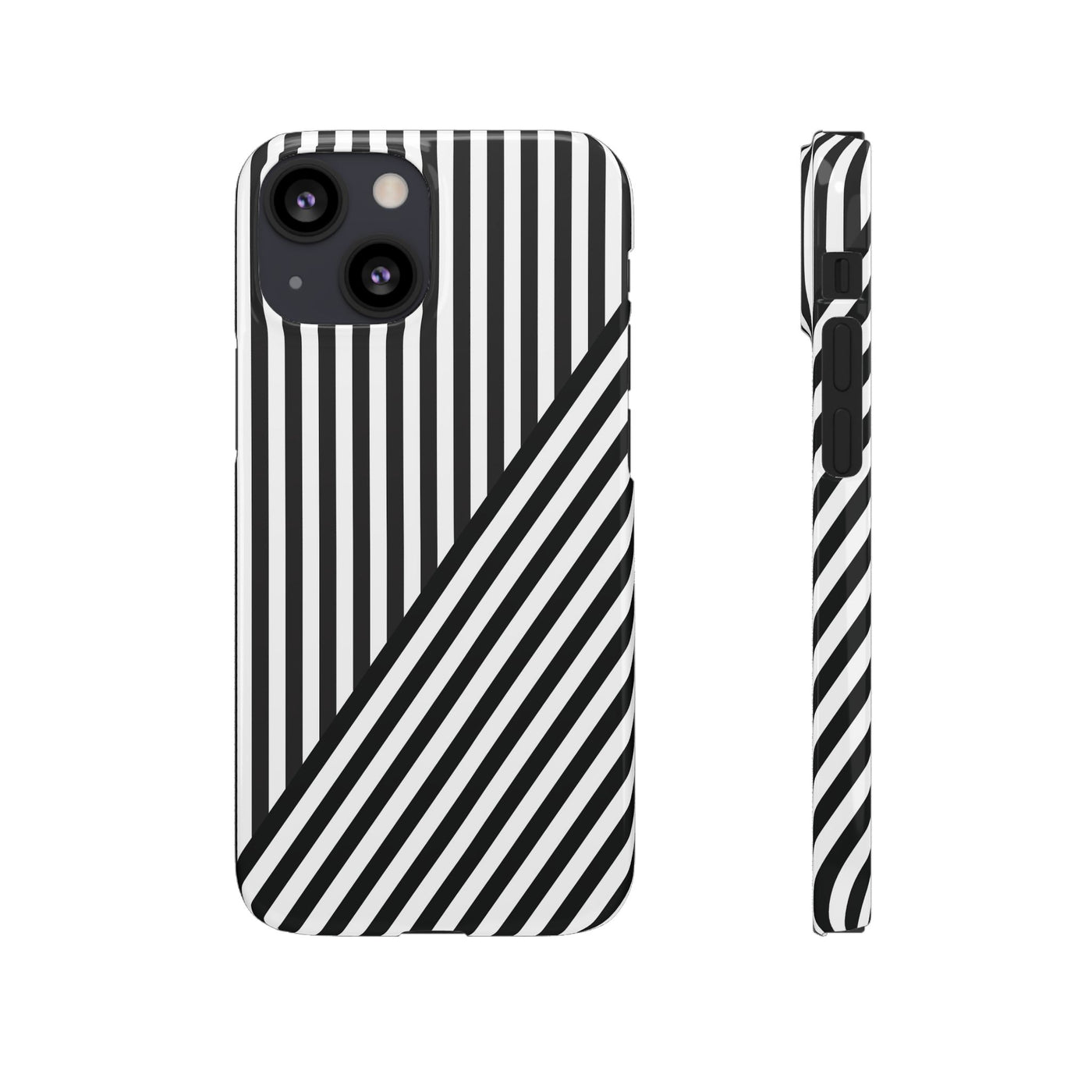 Aesthetic Black White Stripes Cute Phone Case Sleek Snap - For iPhone 17 Pro Max iPhone 16 Pro iPhone 15 Iphone 14 Plus 13 Pro 12 11 10 Gift - Studio40ParkLane