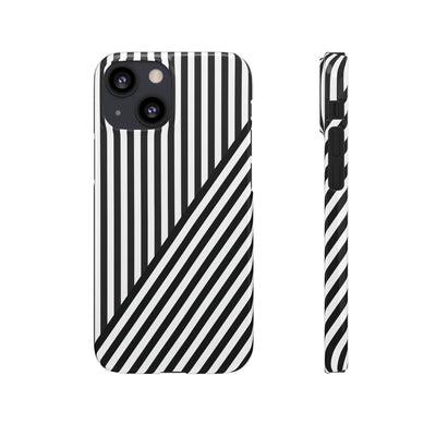 Aesthetic Black White Stripes Cute Phone Case Sleek Snap - For iPhone 17 Pro Max iPhone 16 Pro iPhone 15 Iphone 14 Plus 13 Pro 12 11 10 Gift - Studio40ParkLane