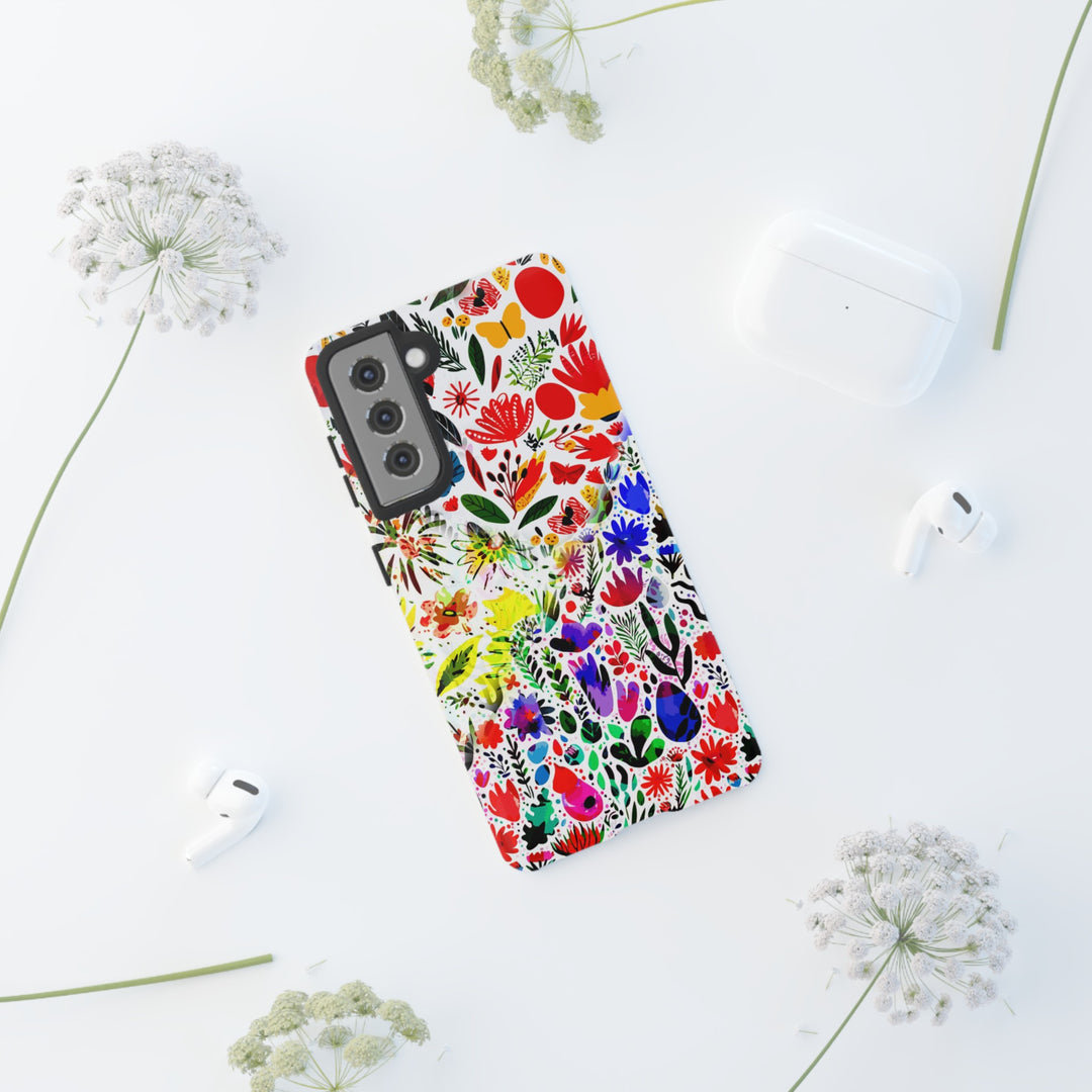 Impact Resistant, Colored Flowers, Cute Phone Cases for Samsung S24, S23, S22, S21, IPhone 15 pro Iphone 14 pro Iphone 13 IPhone 12 Iphone 11 - Studio40ParkLane