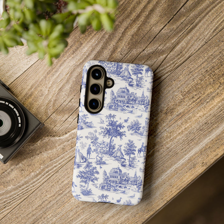 French Toile Premium Tough Phone Case, Timeless Cute Phone Case for Samsung Galaxy S25 S24 S23 Ultra &amp; iPhone 16 15 Pro Max - Studio40ParkLane