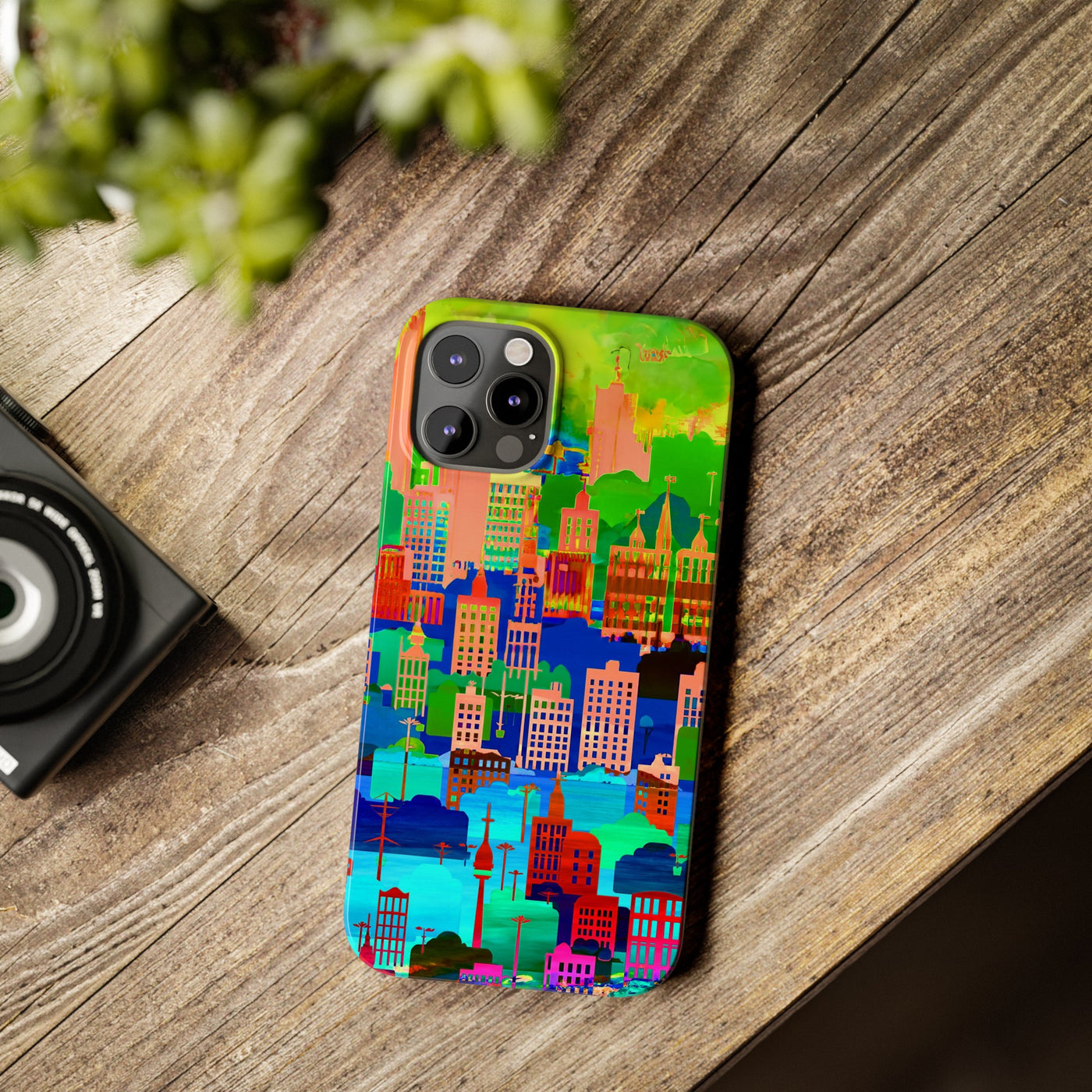 Slim Cute Phone Cases for Iphone - | iPhone 15 Case | iPhone 15 Pro Max Case, Iphone 14 Case, Iphone 14 Pro Max, Iphone 13, Summer City Skyline