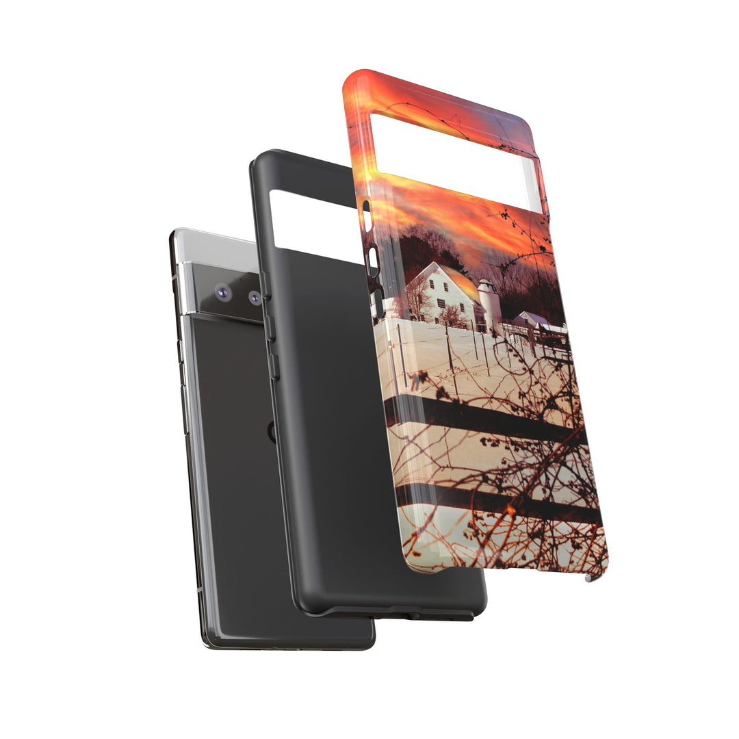 Impact Resistant, Winter Sunset Cute Phone Cases for Samsung S24, S23, S22, S21, IPhone 15 pro Iphone 14 pro Iphone 13 IPhone 12 Iphone 11 - Studio40ParkLane