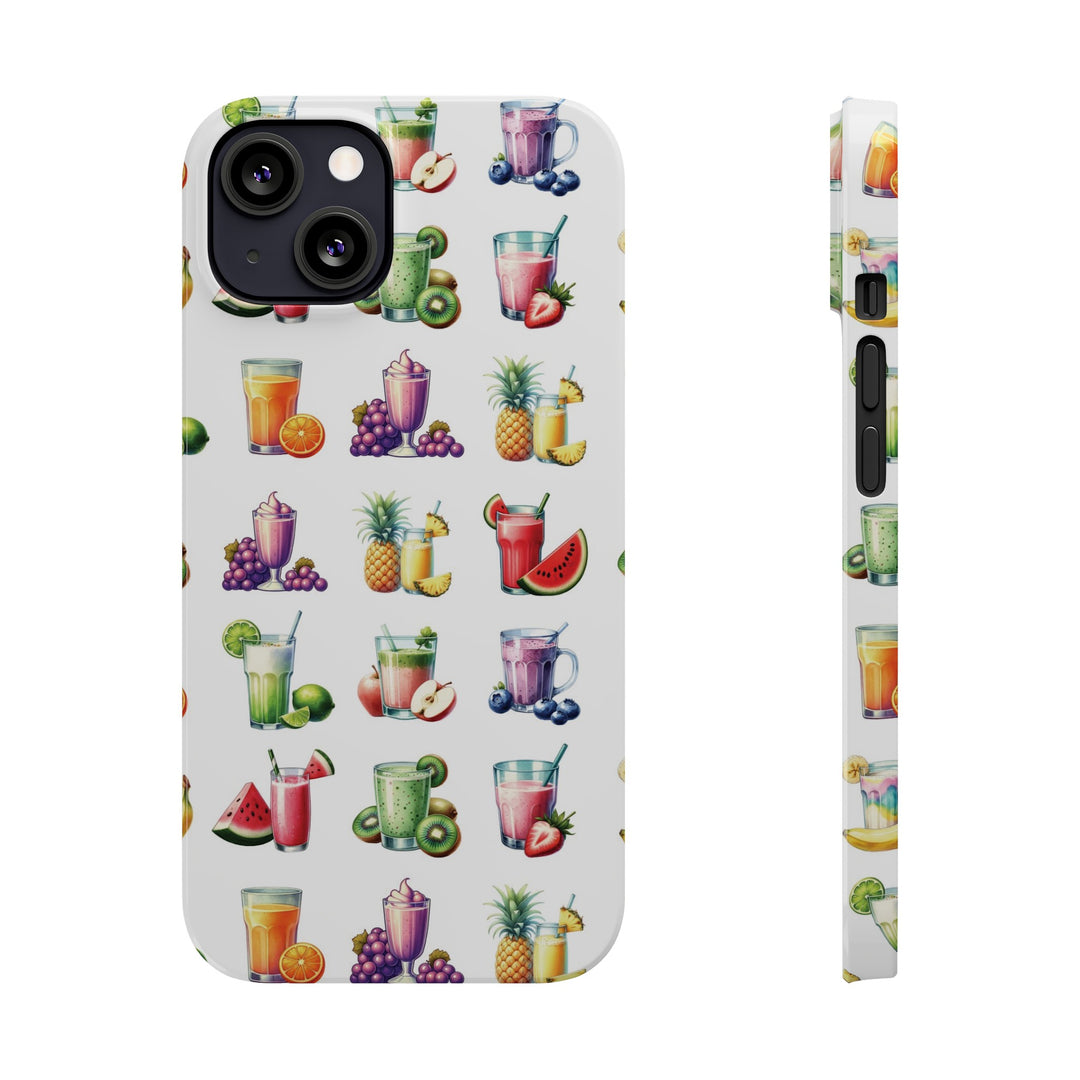 Slim Cute Phone Cases for Iphone - | iPhone 15 Case | iPhone 15 Pro Max Case, Iphone 14 Case, Iphone 14 Pro Max, Iphone 13, Tropical Summer Fruit Cocktail - Studio40ParkLane