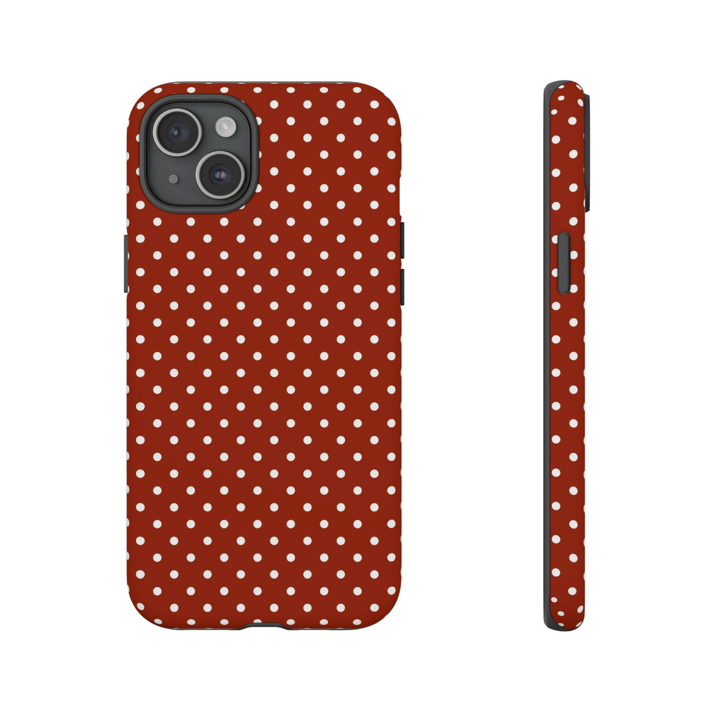 Aesthetic Tough Clay Red Polka Dots Premium Phone Case - For iPhone 17 Pro Max iPhone 16 Pro iPhone 15 Iphone 14 Plus 13 Pro 12 11 10 XR XS - Studio40ParkLane
