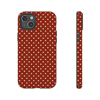 Aesthetic Tough Clay Red Polka Dots Premium Phone Case - For iPhone 17 Pro Max iPhone 16 Pro iPhone 15 Iphone 14 Plus 13 Pro 12 11 10 XR XS - Studio40ParkLane