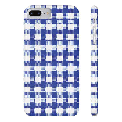 Slim Blue Gingham Gift for Her Cute Phone Cases for Iphone 16 Pro Max | iPhone 15 Case | iPhone 15 Pro Max Case, Iphone 14, 13, 12, 11, 10, 8, 7