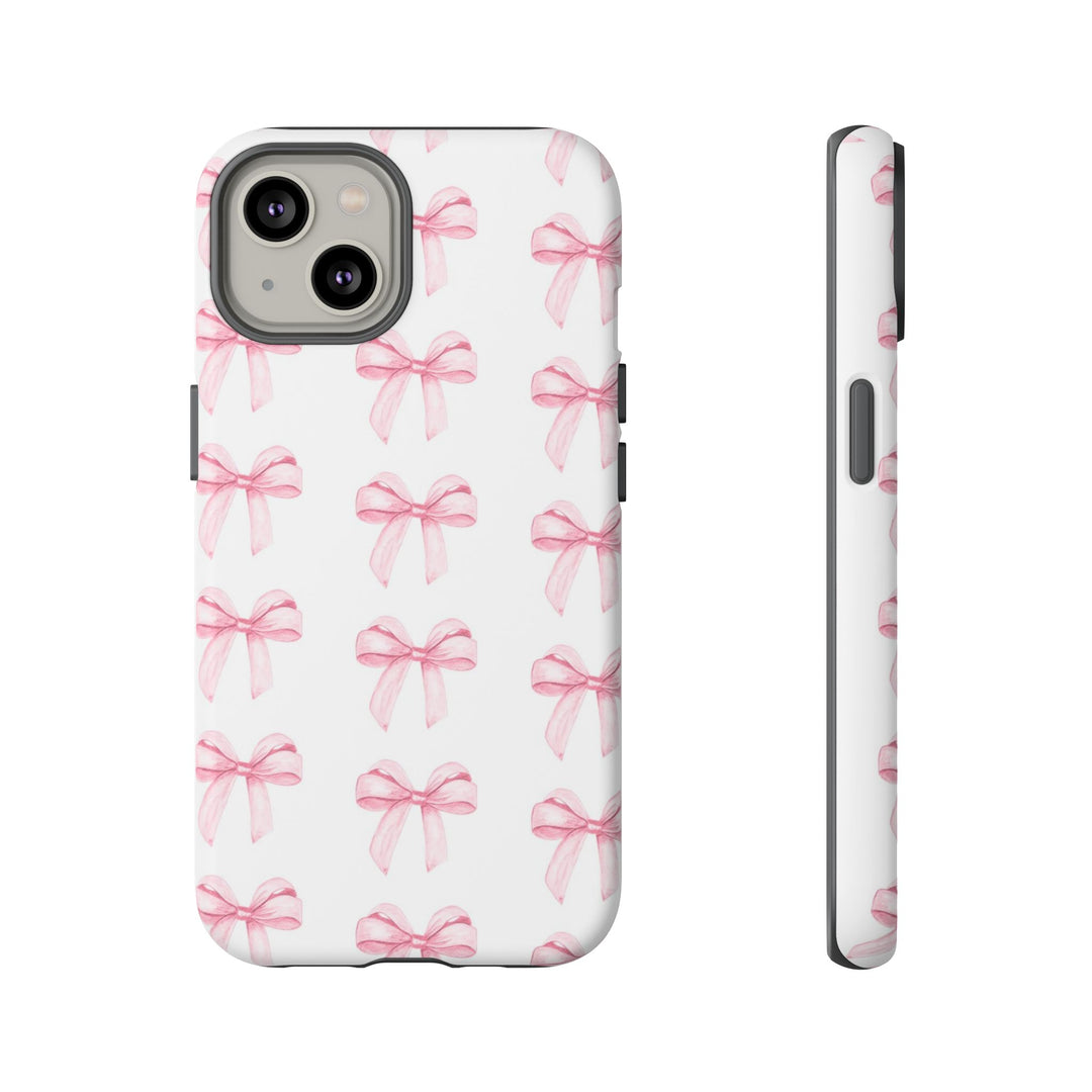 Pink Bows Cute Phone Case, for IPhone 16 Pro Max | Iphone 15, Iphone 14, IPhone 13 Case, 11 8 7, Samsung Galaxy S24, S23, S22, S21, 2 Layer Protection - Studio40ParkLane