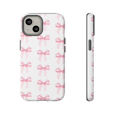 Pink Bows Cute Phone Case, for IPhone 16 Pro Max | Iphone 15, Iphone 14, IPhone 13 Case, 11 8 7, Samsung Galaxy S24, S23, S22, S21, 2 Layer Protection