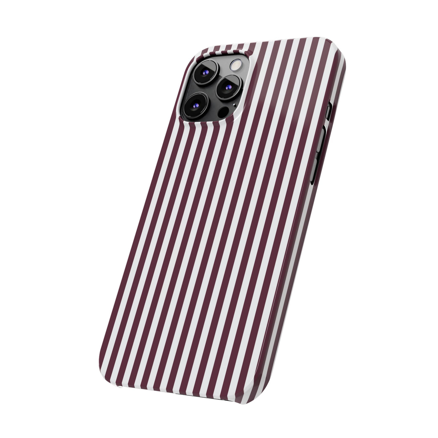 Slim Burgundy Wine Striped Cute Phone Case for Iphone 16 - | iPhone 15 Pro Max Case | iPhone 14 Case Iphone 13 12 11 10 9 8 7 Gift for Her - Studio40ParkLane