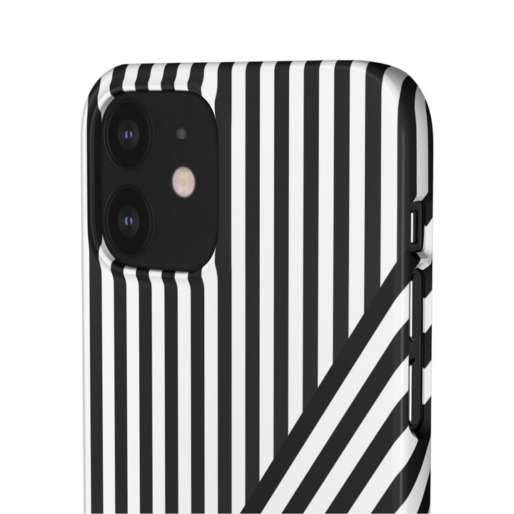 Aesthetic Black White Stripes Cute Phone Case Sleek Snap - For iPhone 17 Pro Max iPhone 16 Pro iPhone 15 Iphone 14 Plus 13 Pro 12 11 10 Gift - Studio40ParkLane