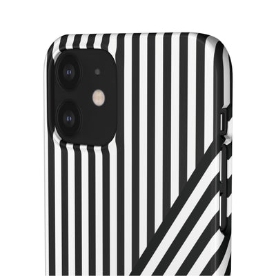 Aesthetic Black White Stripes Cute Phone Case Sleek Snap - For iPhone 17 Pro Max iPhone 16 Pro iPhone 15 Iphone 14 Plus 13 Pro 12 11 10 Gift - Studio40ParkLane