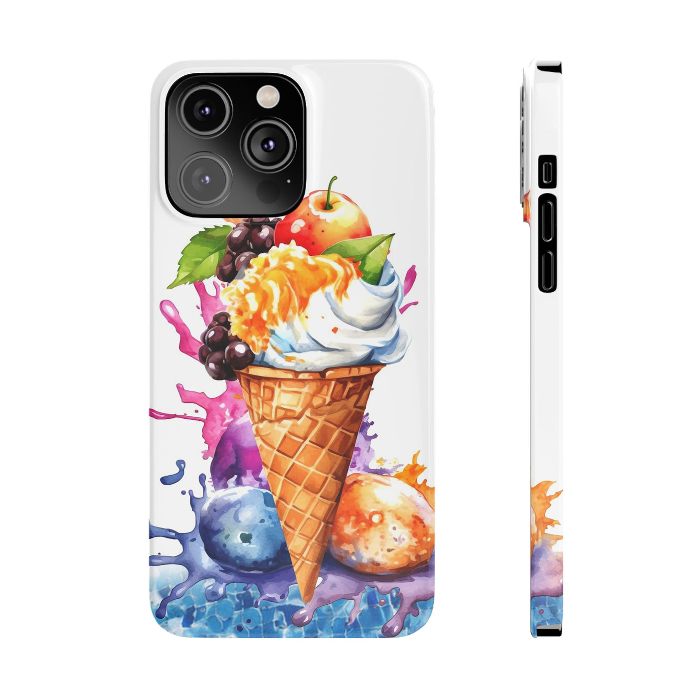 Slim Summer Ice Cream Cone Slim Cute Phone Cases for Iphone  | iPhone 15 Case | iPhone 15 Pro Max Case, Iphone 14, Iphone 14 Pro Max, Iphone 13