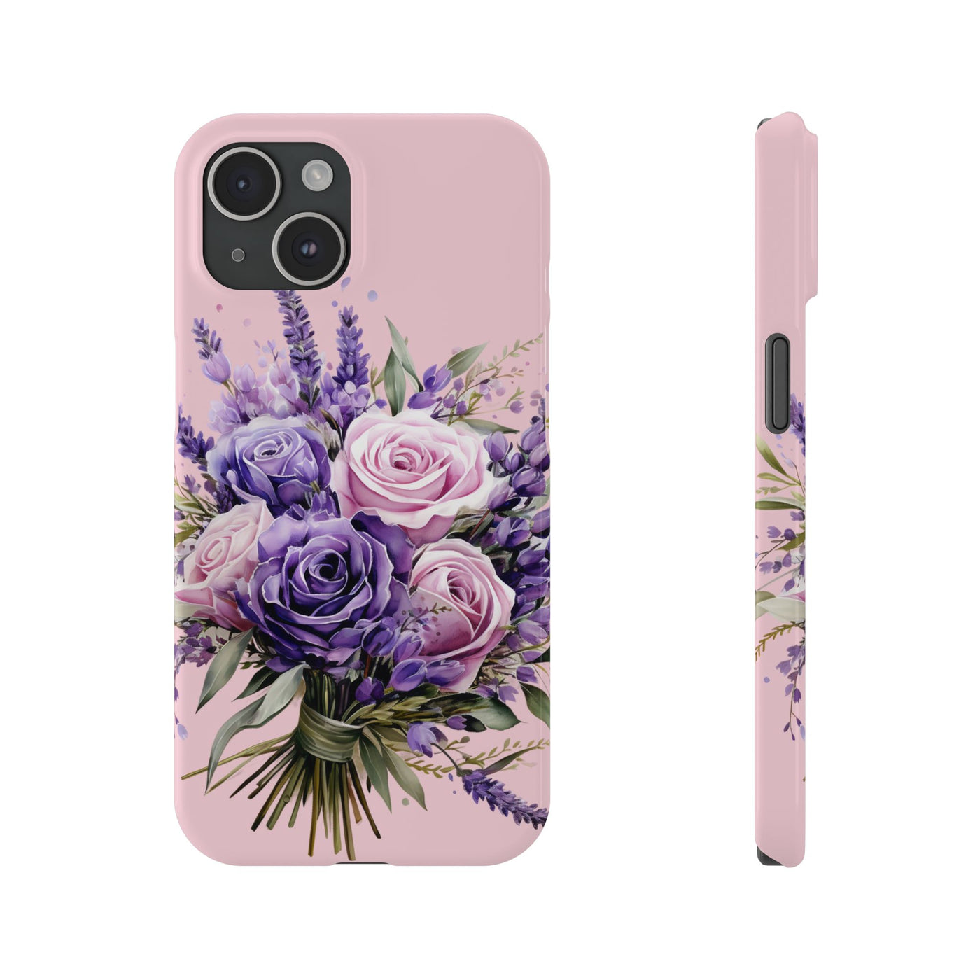 Slim Lavender Bouquet Flowers Cute Phone Cases for Iphone 16 Pro Max | iPhone 15 Case | iPhone 15 Pro Max Case, Iphone 14, Iphone 14 Pro Max, Iphone 13 12 11 8 7