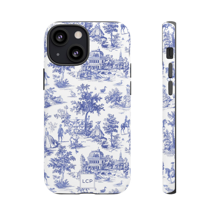 Personalized Custom French Toile Tough Cute Phone Case For Apple iPhone 18, 17, 16, 15 14, Pro Max, Samsung Galaxy S26, S25, S24 Plus Ultra