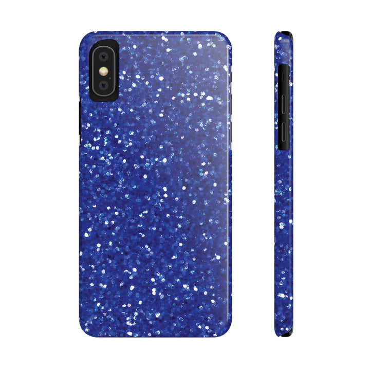 Slim Blue Muted Faux Play on Glitter Effect Cute Phone Cases for Iphone 16 Pro Max | iPhone 15 Case | iPhone 15 Pro Max Case, Iphone 14, Iphone 14 Pro Max, Iphone 13 12 11 8 7 - Studio40ParkLane